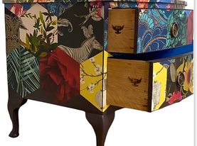 Upcycled Bo Ho Patchwork Decoupaged Storage Sideboard