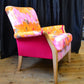 Floral Parker Knoll Chair with Natural  Finish Legs