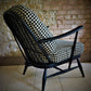 Upcycled Dogtooth Houndstooth Checked Monochrome Ercol Chair