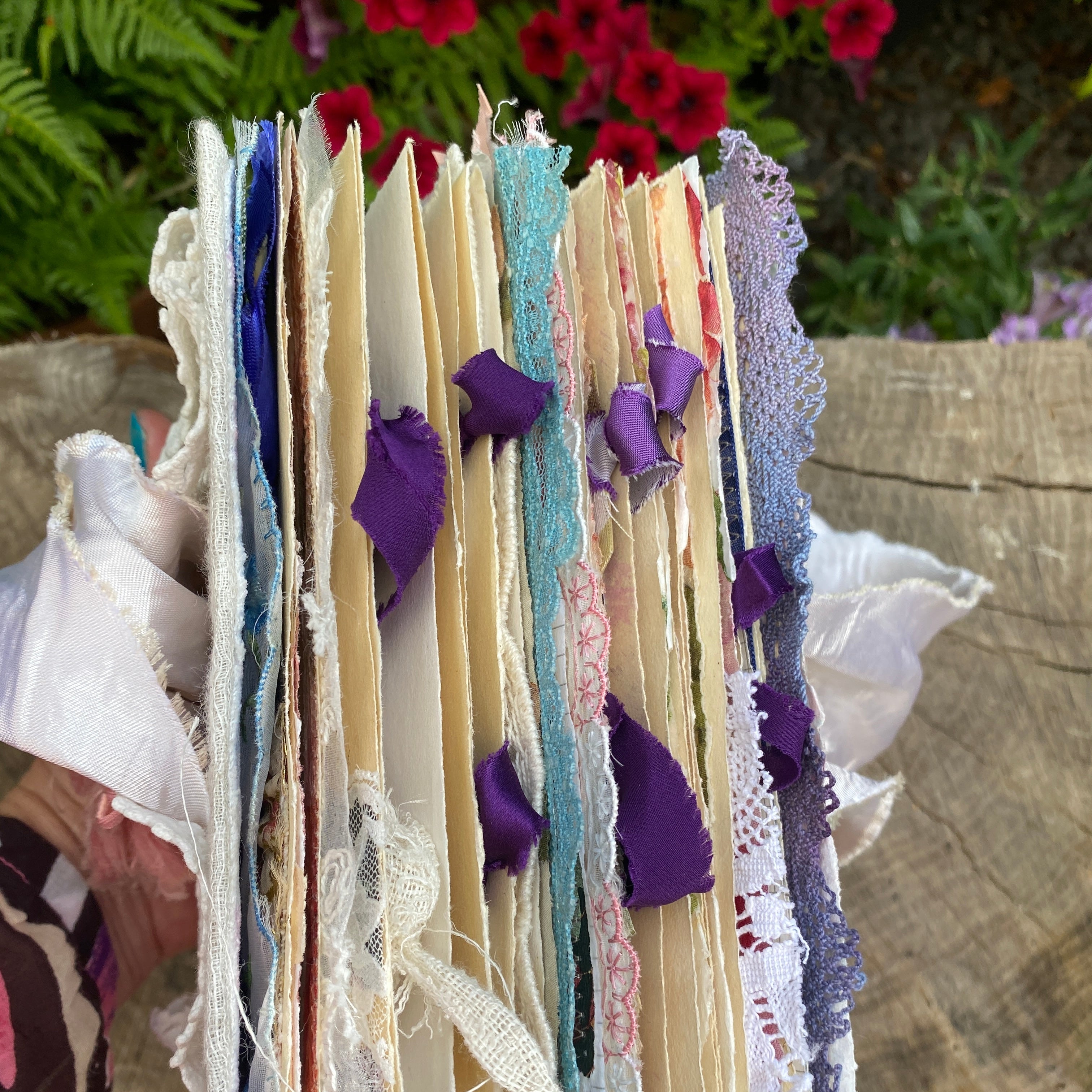 Vintage Linen Lace Silk Handmade Journal for Sale | | ReVamp Boutique UK