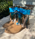 Boho Leather Fringe Boot Cuffs