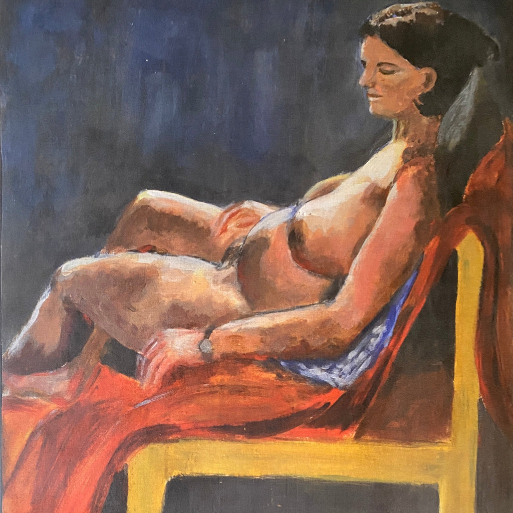 Draped Velvet Nude Original Decoupage Artwork Canvas for Sale /ReVamp Boutique UK