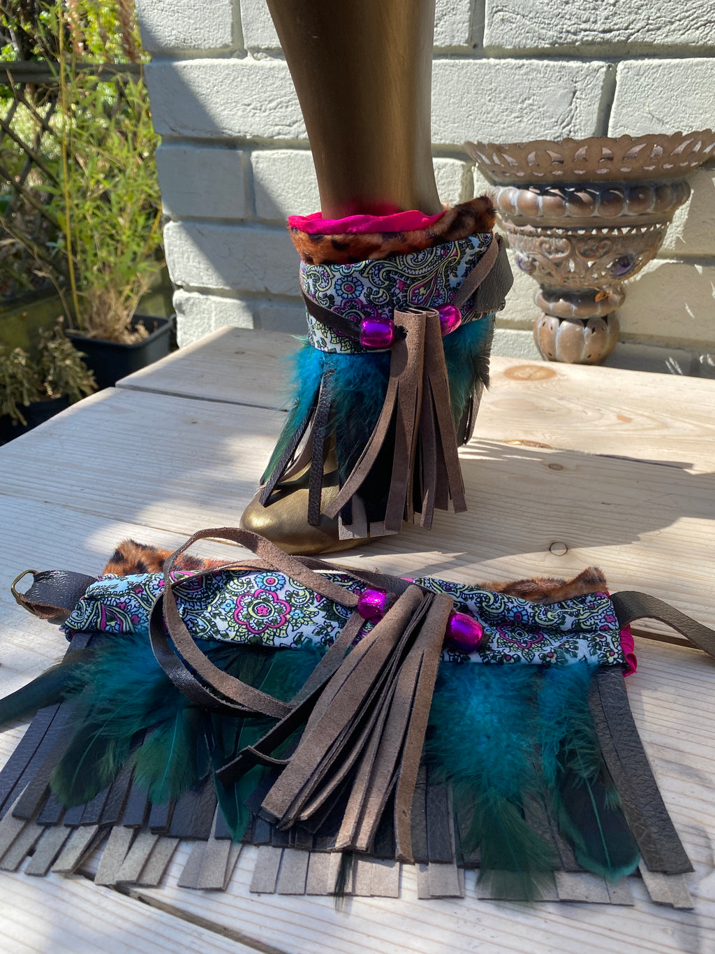 Indigo Feather Boot Cuffs | ReVamp Boutique