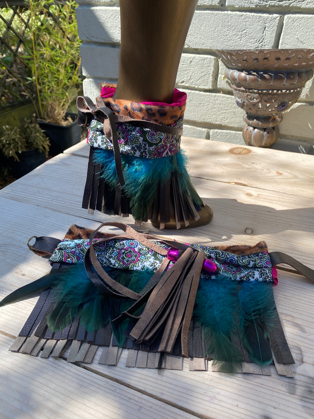 Indigo Feather Boot Cuffs | ReVamp Boutique