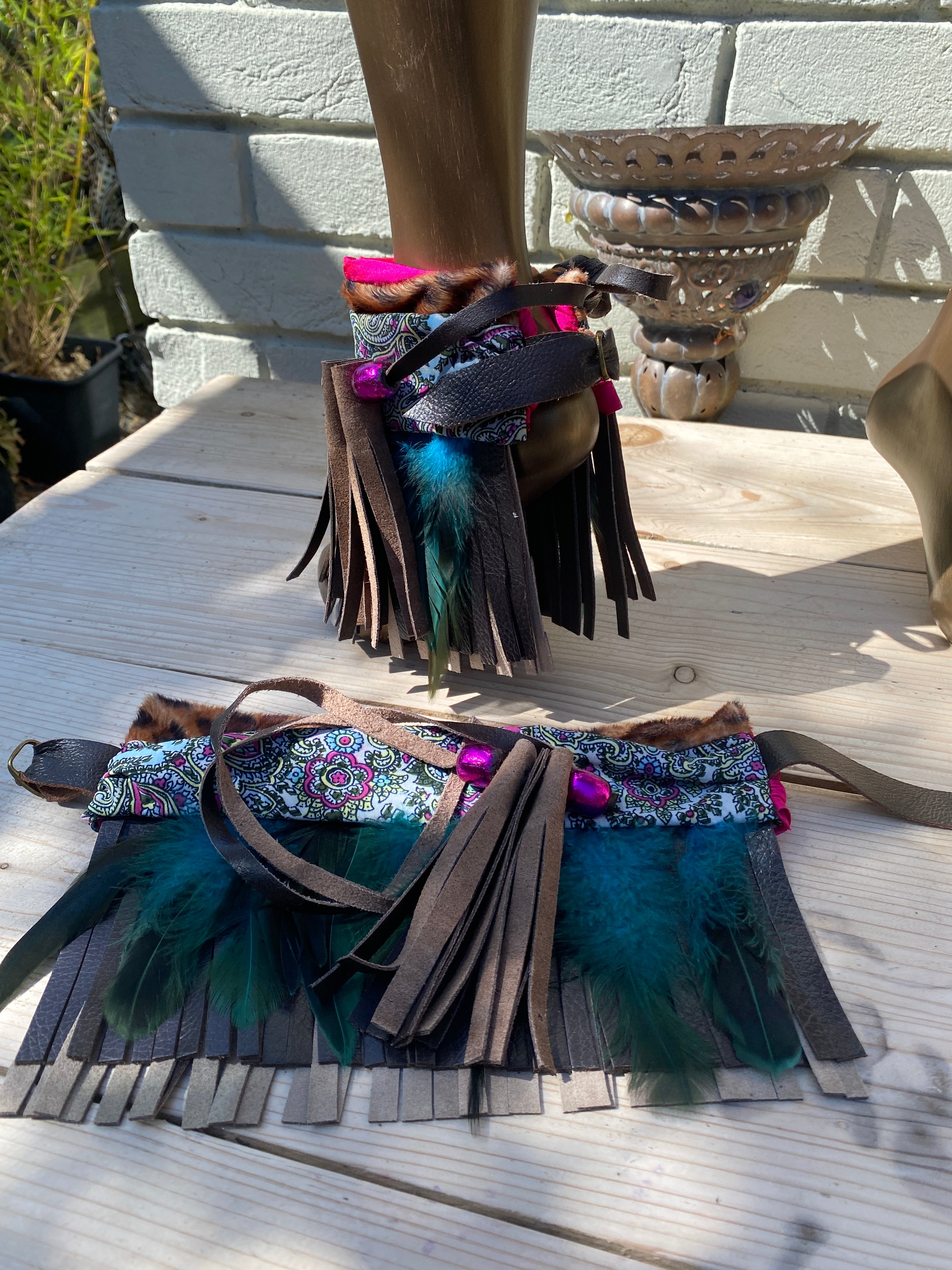 Indigo Feather Boot Cuffs | ReVamp Boutique