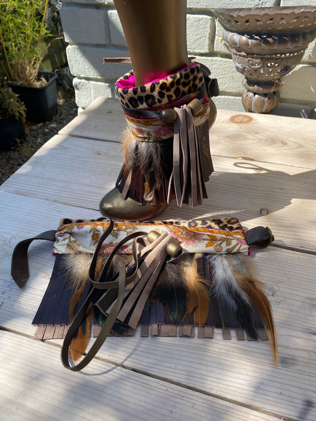 Leopard Saree Boot Cuffs | ReVamp Boutique