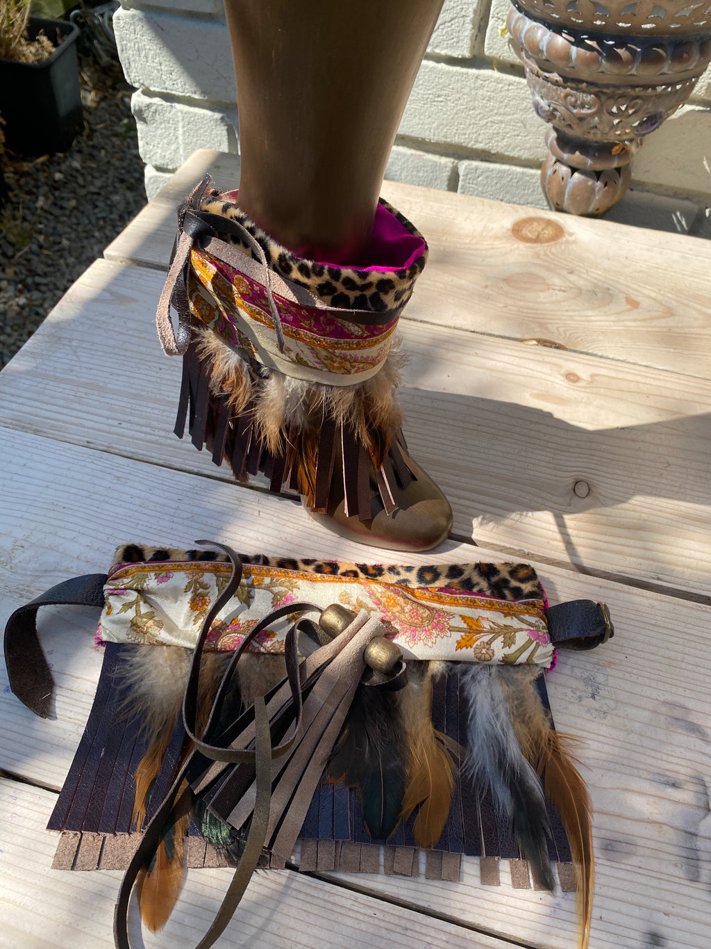Leopard Saree Boot Cuffs | ReVamp Boutique