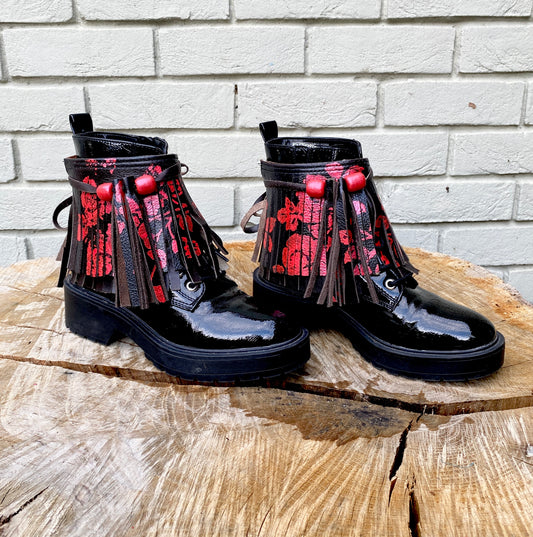 Scarlett Wanderer Boho Festival Boot Ankle Cuffs made from Recycled Leather