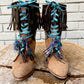 Leopard Festival Boot Ankle Cuffs made from Recycled Leather