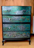 Hand painted Bow Front Vintage Chest of Drawers