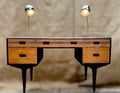 Butilux Mid-Century Desk with Vintage adjustable Chrome lights