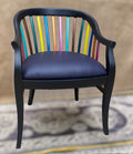 Aubergine Upholstered and Painted Maximalist Dining or Occasional Chair