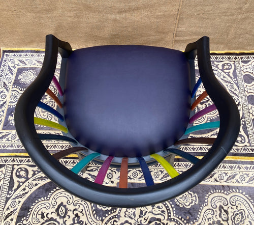 Aubergine Upholstered and Painted Maximalist Dining or Occasional Chair