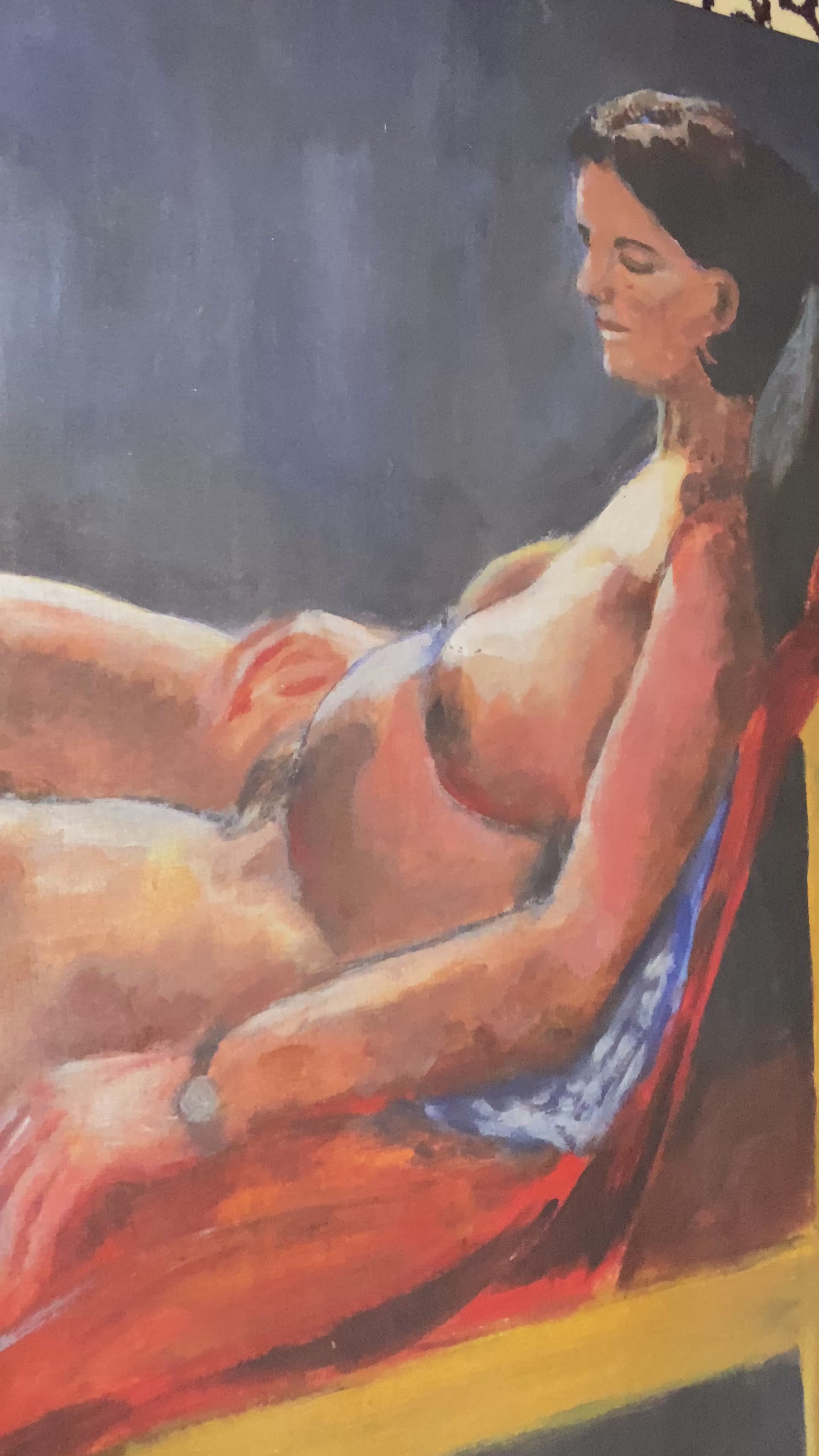 Draped Velvet Nude Original Decoupage Artwork Canvas for Sale /ReVamp Boutique UK