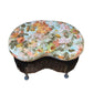 Upcycled Eclectic Floral Fringed Stool
